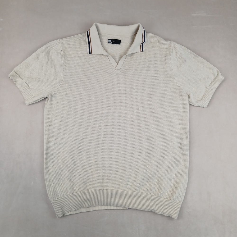 The Commons XL Mens‎ Polo Sweater Shirt Banded Short Sleeve Chunky Knit 22x27